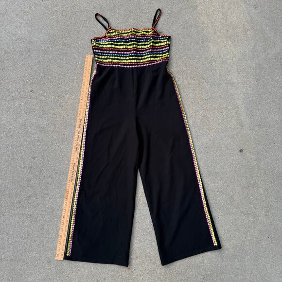 Nasty Gal Premium Black Multi Color Gem Hand Embellished Jumpsuit NWT US Size 14 - Picture 5 of 12